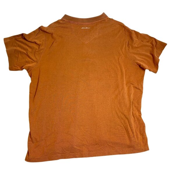 Eddie Bauer Mens Polo Shirt 2XL Orange Travex Performance Blend Lightweight Shor - Picture 2 of 10